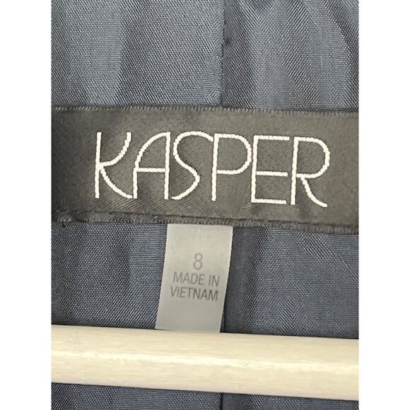 Kasper Blue Blazer Women’s 8 Classic Preppy Work Jacket Old Money Style - Picture 6 of 12